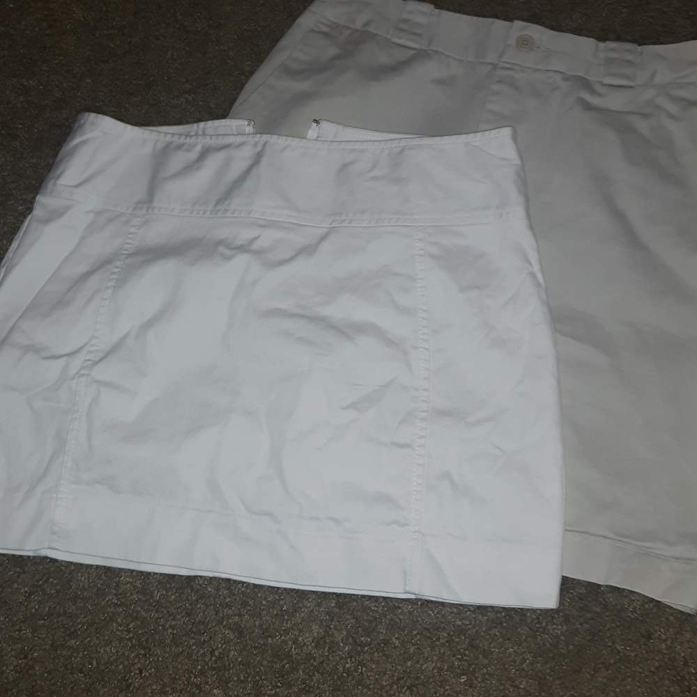Express white skirt & khaki Gap skirt size 4